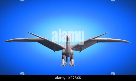 3d rendering of a scary big flying dragon with large wings Stock Photo