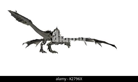 3d rendering of a scary big flying dragon with large wings Stock Photo