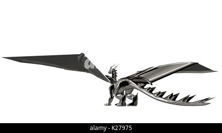 3d rendering of a scary big flying dragon with large wings Stock Photo