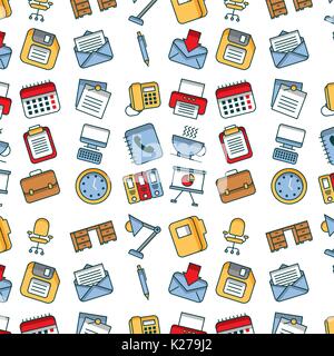 office icons pattern background Stock Vector