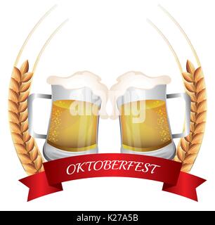 Germany culture and oktober festival holiday, vector illustration. Stock Vector