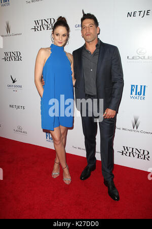 Premiere of 'Wind River' at The Theatre at Ace Hotel - Arrivals  Featuring: Sarah Wayne Callies, Jon Bernthal Where: Los Angeles, California, United States When: 26 Jul 2017 Credit: FayesVision/WENN.com Stock Photo