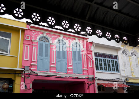 Old shophouses in Phuket old town, Thailand Stock Photo