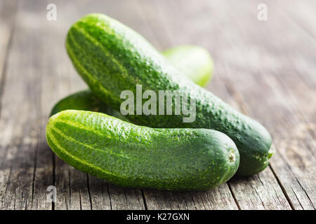 Fresh green cucumbers. Group of cucumbers. Stock Photo