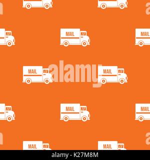 Mail truck pattern seamless Stock Vector