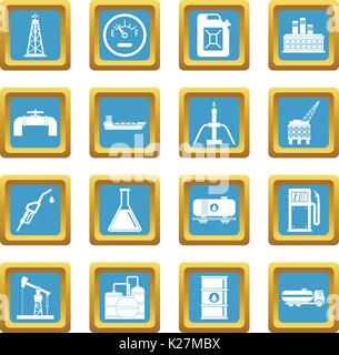 Nature items icons azure Stock Vector