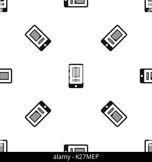 Translate application on a smartphone pattern seamless black Stock Vector