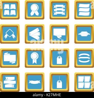Different colorful labels icons azure Stock Vector