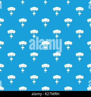 Nuclear explosion pattern seamless blue Stock Vector