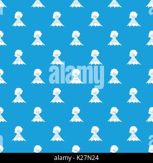 Volcano erupting pattern seamless blue Stock Vector