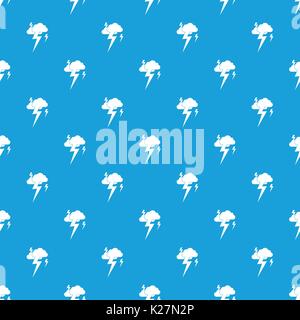 Cloud and lightning pattern seamless blue Stock Vector