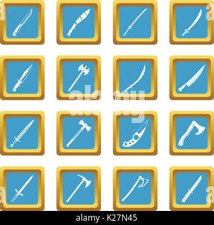 Steel arms symbols icons azure Stock Vector