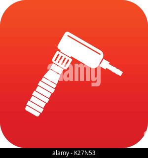 Hand draw rotary tattoo machine icon digital red Stock Vector