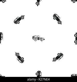Jeep pattern seamless black Stock Vector