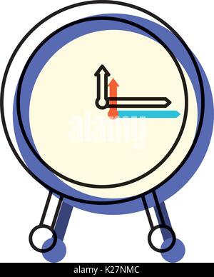 watercolor silhouette of clock icon Stock Vector