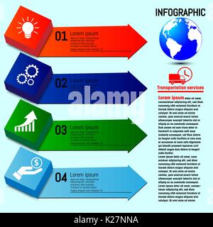 Business infographics. Four Options steps. Vector infographic element. element furnished by Nasa. Stock Vector