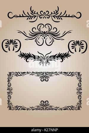 Vintage Decorations elements flourishes Calligraphic vector. Stock Vector