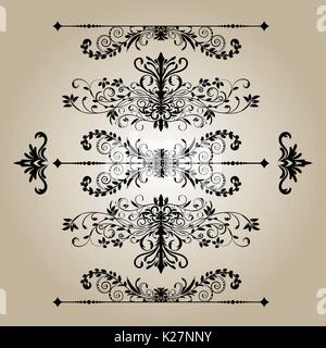 Vintage Decorations Elements. Flourishes Calligraphic Ornaments and Frames. Stock Vector
