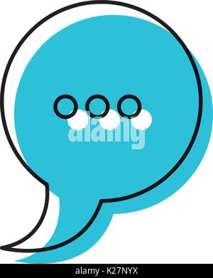 watercolor silhouette of speech circle with tail and symbol of ellipsis Stock Vector