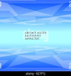 Abstract blue geometric polygonal background with copy space. Stock Vector