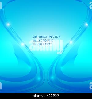 Abstract blue curve vector background vector graphic design with copy space. Stock Vector
