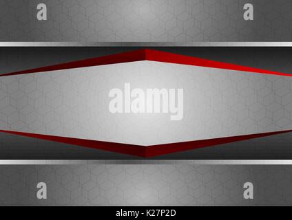 Gray hexagon abstract vector background with copy space Stock Vector