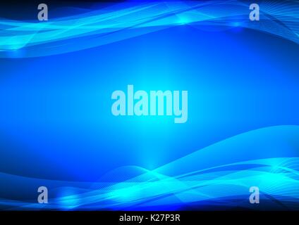 Blue wave abstract vector, Graphic design with copy space Stock Vector
