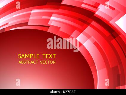 Abstract red geometric square curve background Stock Vector