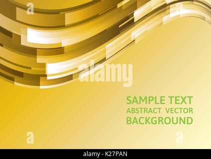 Abstract gold geometric waves background  with copy space Stock Vector