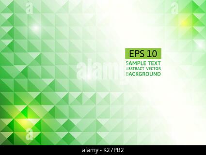 Abstract green geometric triangle background with copy space Stock Vector