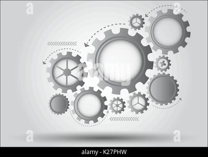 Gray gear abstract vector background Stock Vector