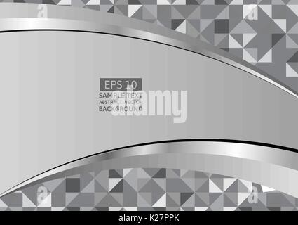 Gray triangle and wave vector background with copy space Stock Vector