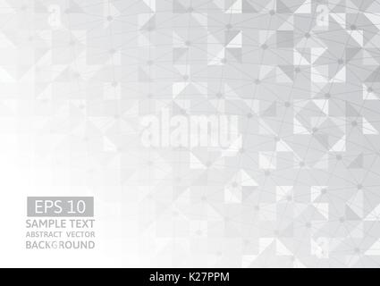 Gray triangle connections abstract vector background with copy space Stock Vector