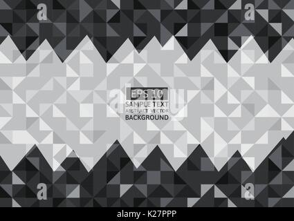 Black and gray abstract background. LowPoly vector illustration Stock Vector