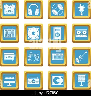 Recording studio items icons set, outline style Stock Vector Image ...