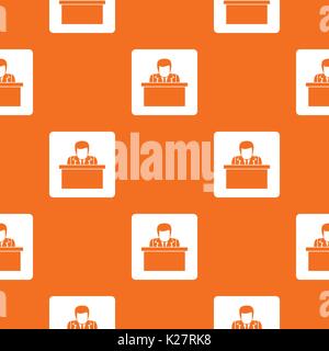 Orator speaking from tribune pattern seamless Stock Vector