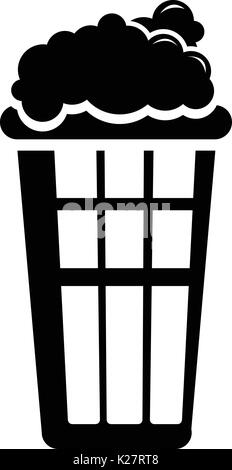 Popcorn box icon, simple black style Stock Vector