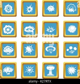 Explosion icons azure Stock Vector