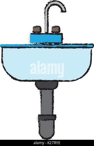 bath sink icon over white background vector illustration Stock Vector ...