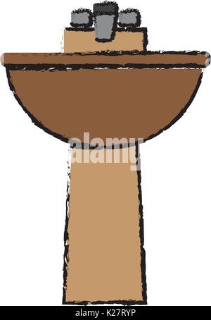 bath sink icon over white background vector illustration Stock Vector ...