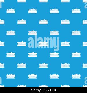 Watermelons in wooden crate pattern seamless blue Stock Vector