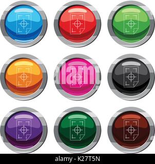 Printer marks on a paper set 9 collection Stock Vector