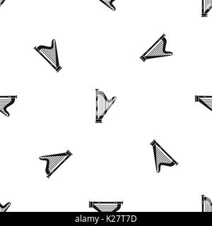Harp pattern seamless black Stock Vector