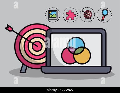 computer and creative process related icons over gray background colorful design vector illustration Stock Vector