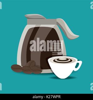 flat coffee maker and cup concept types coffee drinks vector illustration Stock Vector