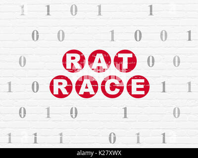 Finance concept: Rat Race on wall background Stock Photo