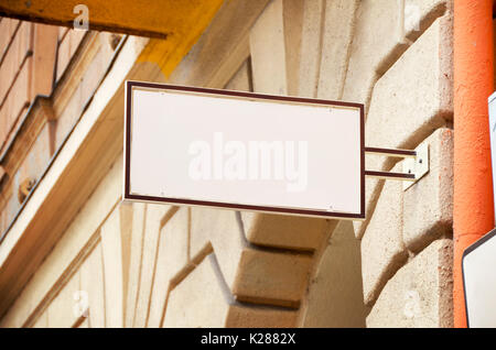 Store sign mockup to add company logo Stock Photo