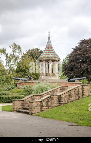 The Chinese Bell Tower, in the Arboretum Gardens, Nottingham Stock Photo