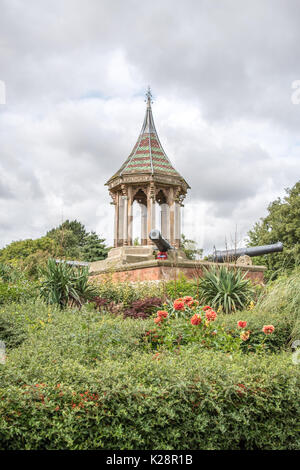 The Chinese Bell Tower, in the Arboretum Gardens, Nottingham Stock Photo