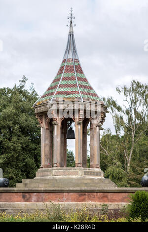 The Chinese Bell Tower, in the Arboretum Gardens, Nottingham Stock Photo